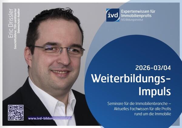 Weiterbildung Immobilienprofis Ausgabe 2026-3: Eric Drissler auf dem Titelblatt